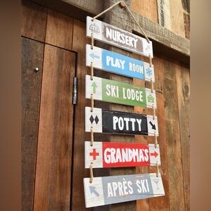 DYI Après Ski Baby Shower Hanging Wall Sign